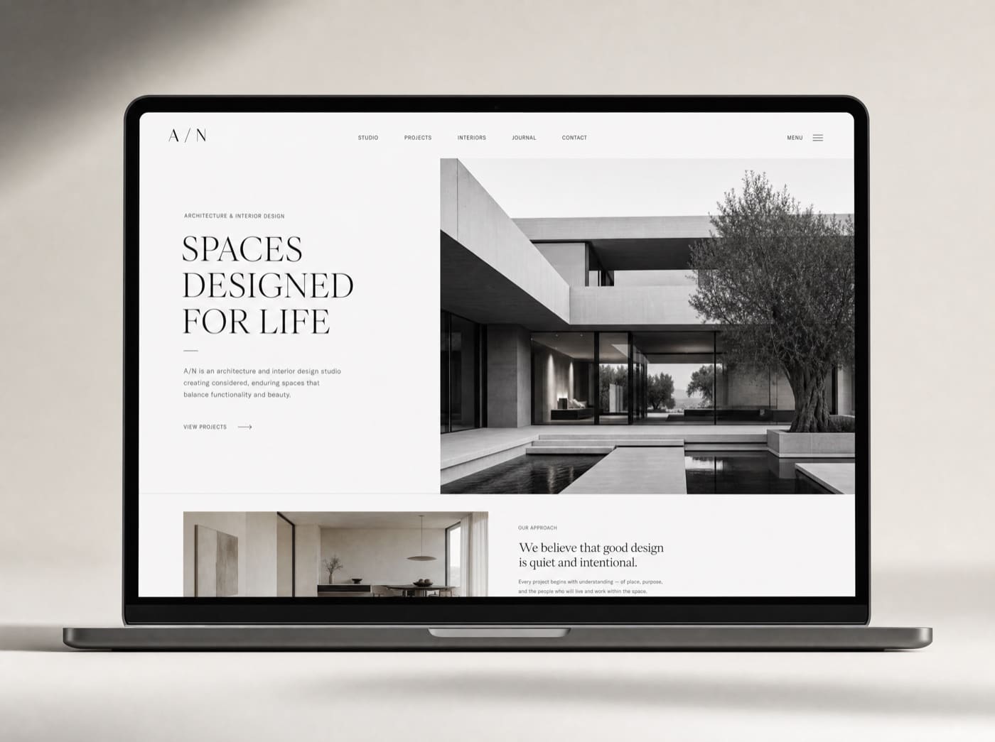 A / N Studio website concept by The Now Designs